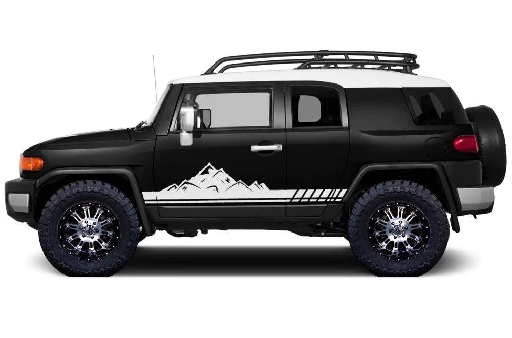 Toyota FJ Cruiser (2007-2014) Custom Vinyl Decals, Graphics and Stickers - Mountain Side Stripe Kit - Jkprostickers