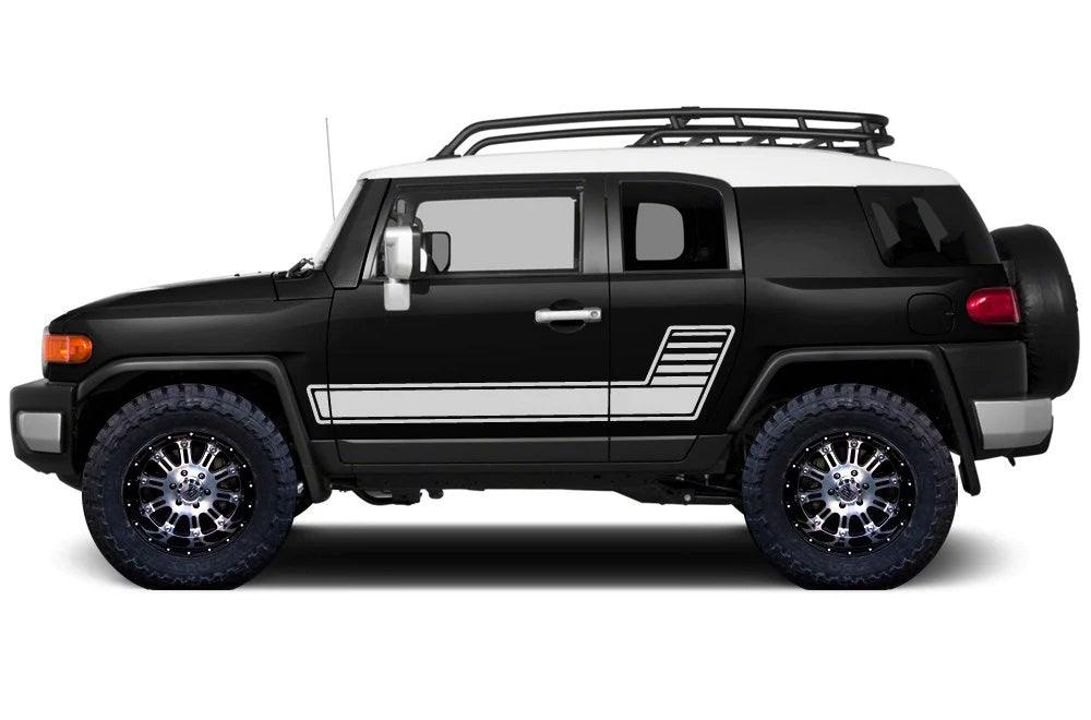Toyota Fj Cruiser (2007-2014) Custom Vinyl Decals, Graphics and Stickers - Side Stripe Wrap Kit - Jkprostickers