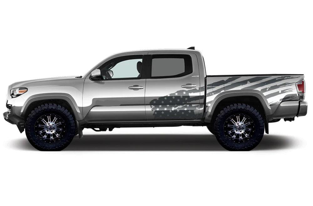 Toyota Tacoma (2016-2022) Vinyl Graphics Decals and Stickers - Patriot USA Flag Decal. - Jkprostickers