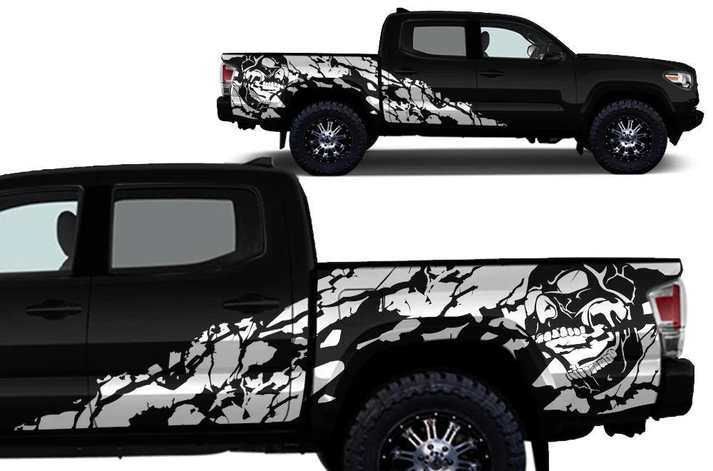 Toyota Tacoma 4Door Short Bed (2016-2022) Vinyl Graphics Decals and Stickers - Nightmare Bed Decal - Jkprostickers