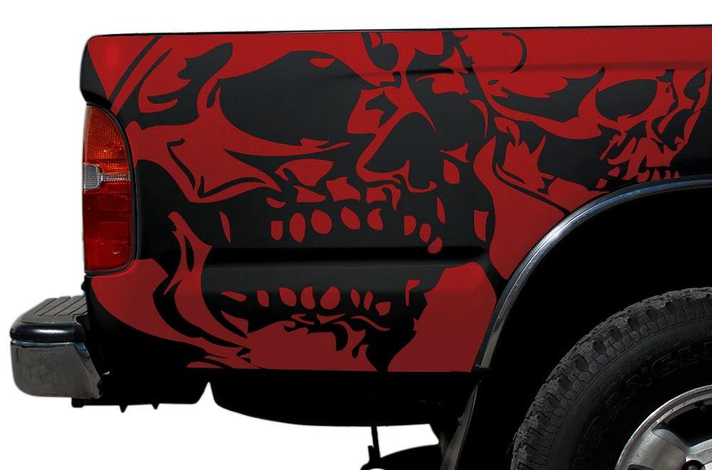 Toyota Tacoma (1995-2004) Custom Vinyl Decals, Graphics and Stickers - Double Skull Fender Kit - Jkprostickers