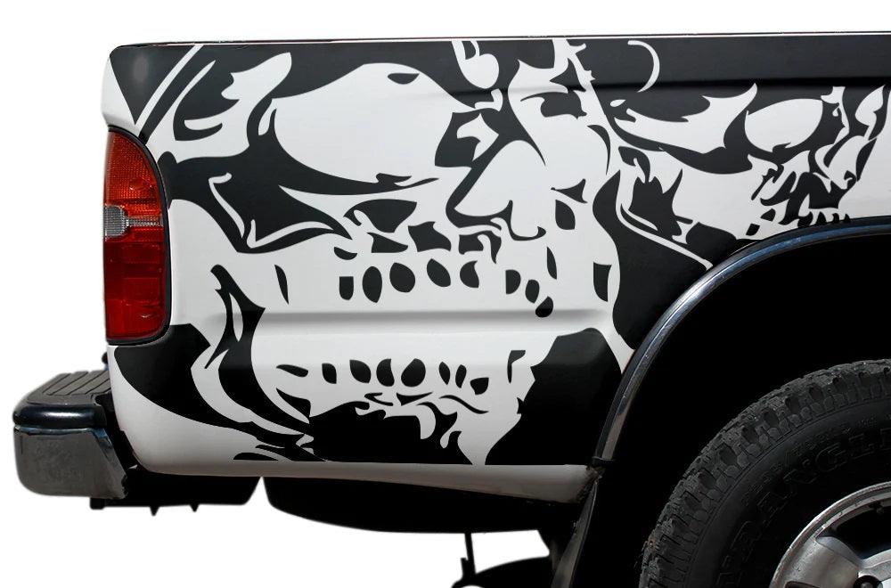 Toyota Tacoma (1995-2004) Custom Vinyl Decals, Graphics and Stickers - Double Skull Fender Kit - Jkprostickers