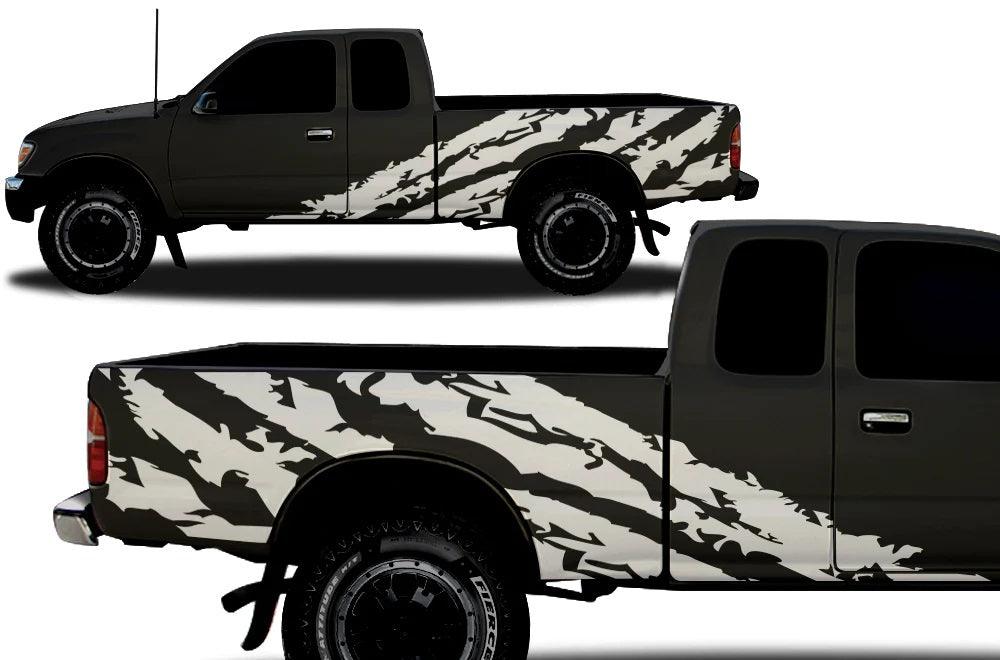 Toyota Tacoma (1995-2004) Custom Vinyl Decals, Graphics and Stickers - Shredded Wrap Kit - Jkprostickers