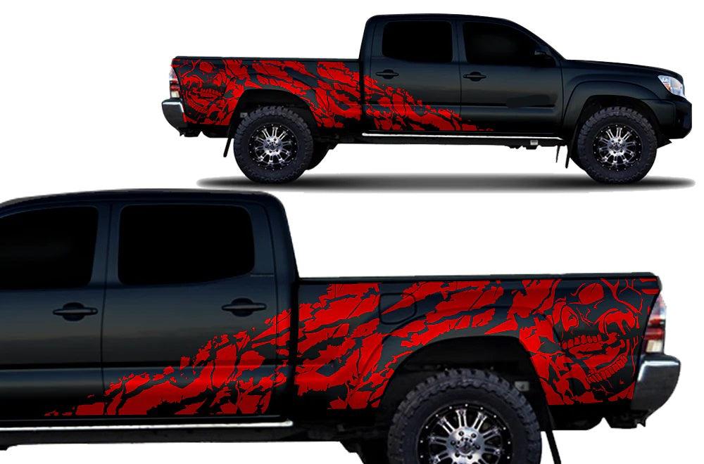 Toyota Tacoma 4Door Long Bed (2005-2015) Vinyl Graphics Decals and Stickers - Nightmare Wrap Kit - Jkprostickers