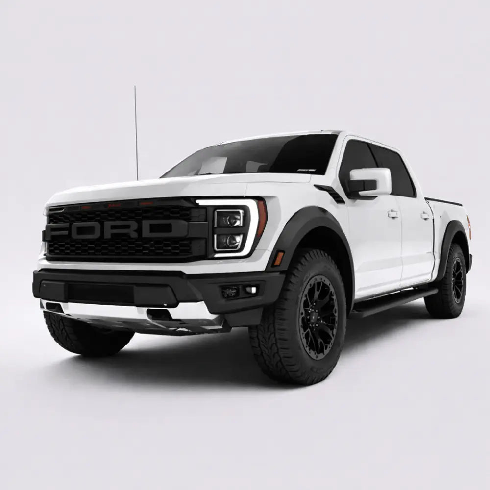Ford F-150 decals collection showing precision cut vinyl graphics for hood, side, rocker panel, and bed decals across 2004-2026 Ford F-150 trucks