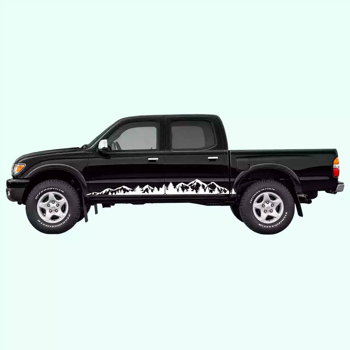 1995-2004 Toyota Tacoma Tacoma Adventure Side Stripes Vinyl Graphics Kit White