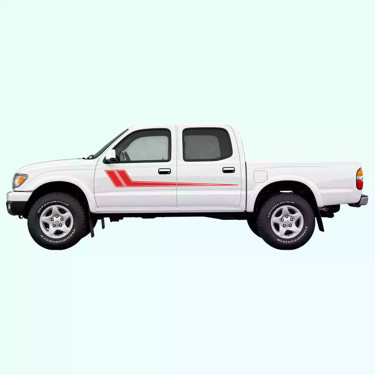 1995-2004 Toyota Tacoma Hockey Side Stripes Vinyl Graphics Kit Red