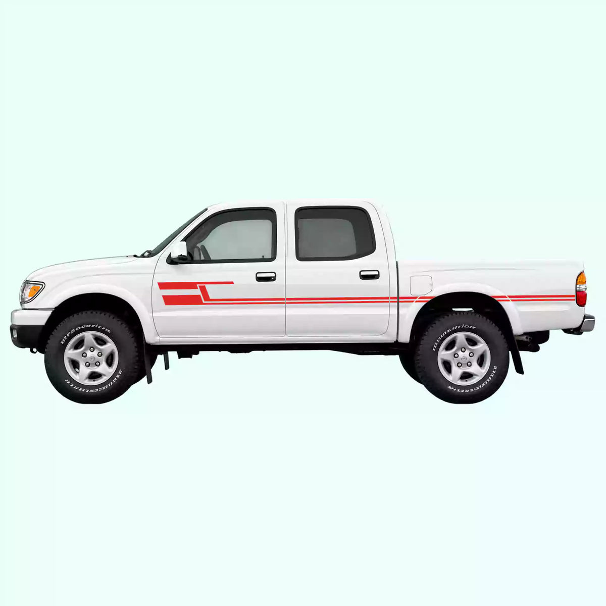 1995-2004 Toyota Tacoma Liner Side Stripes Vinyl Graphics Kit Red