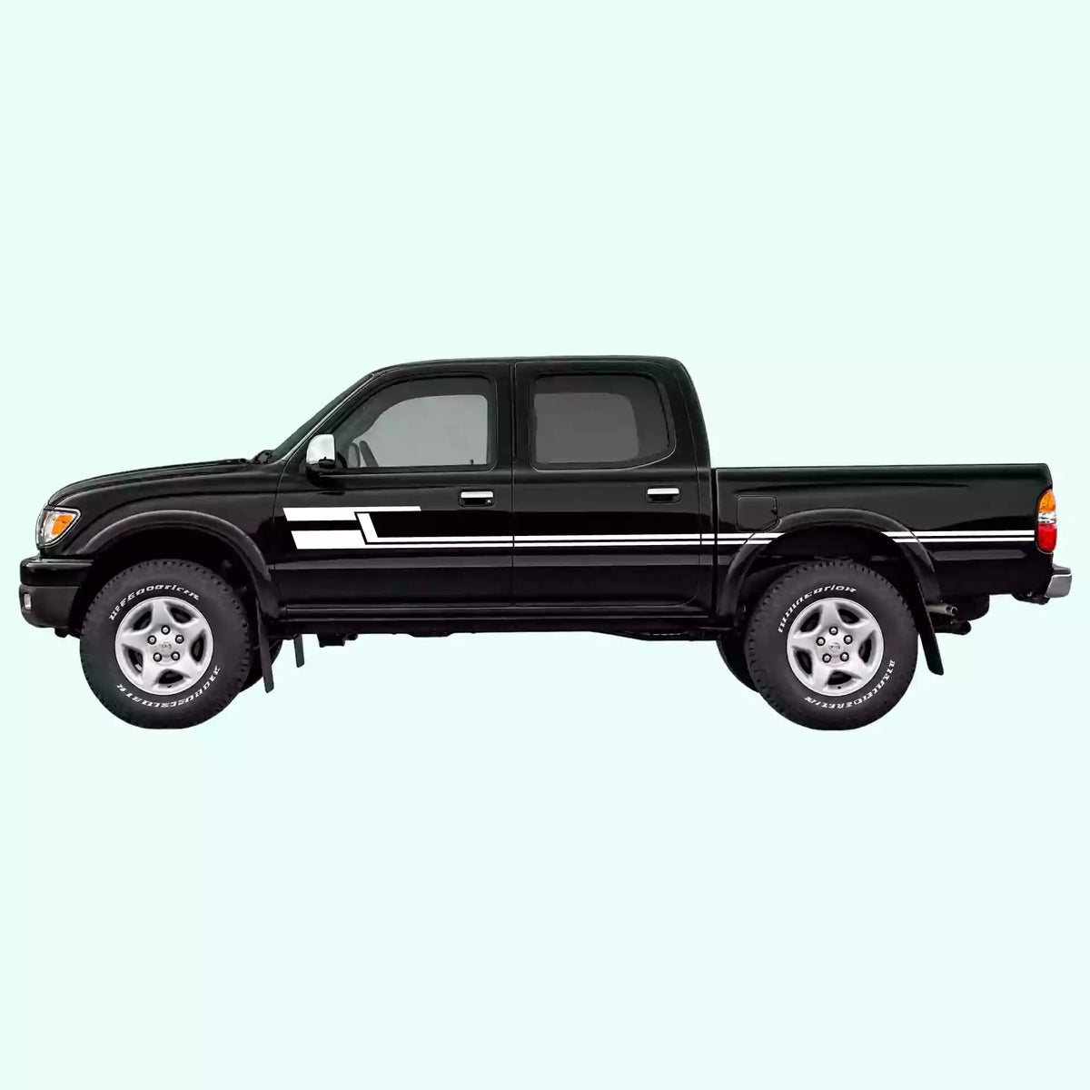 1995-2004 Toyota Tacoma Liner Side Stripes Vinyl Graphics Kit White