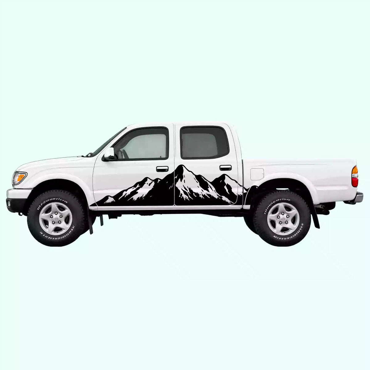 1995-2004 Toyota Tacoma Mountain Range Side Decals Vinyl Graphics Kit Black