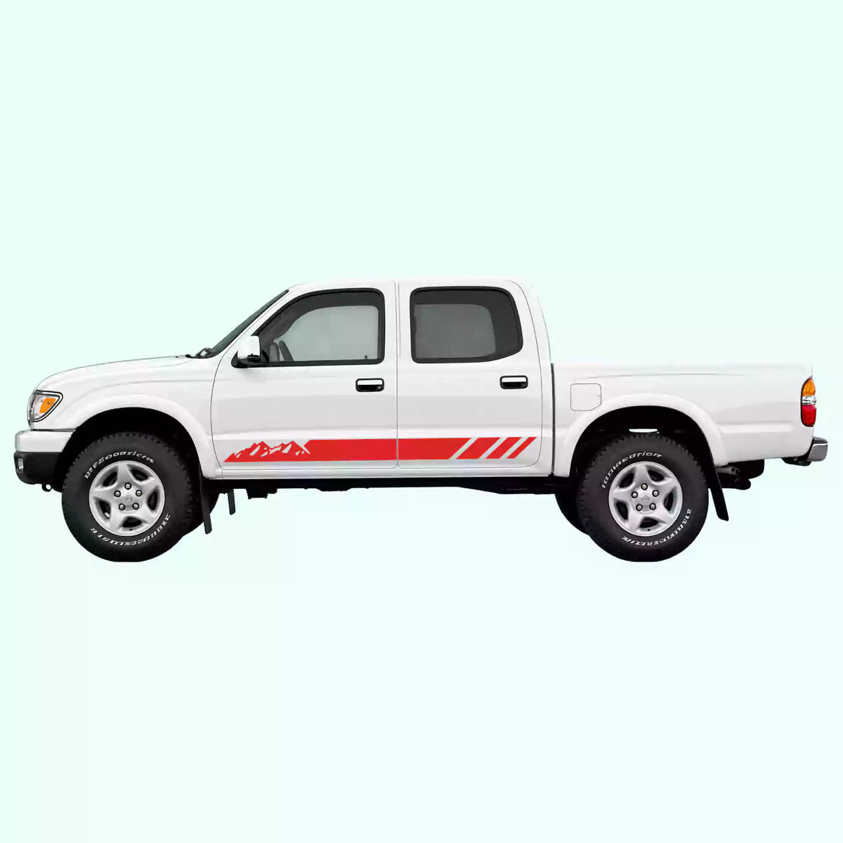 1995-2004 Toyota Tacoma Mountain Side Stripes Vinyl Graphics Kit Red