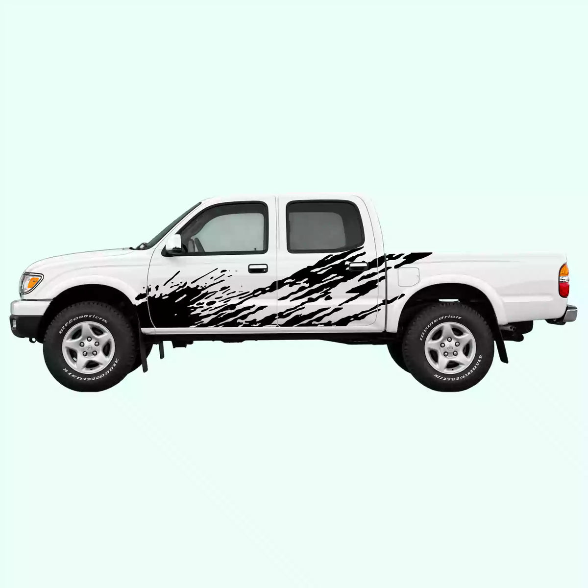 1995-2004 Toyota Tacoma Mud Splash Side Decals Vinyl Graphics Kit Black
