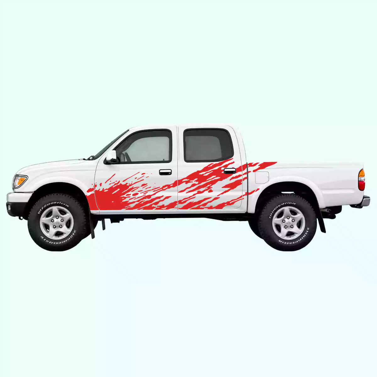 1995-2004 Toyota Tacoma Mud Splash Side Decals Vinyl Graphics Kit Red