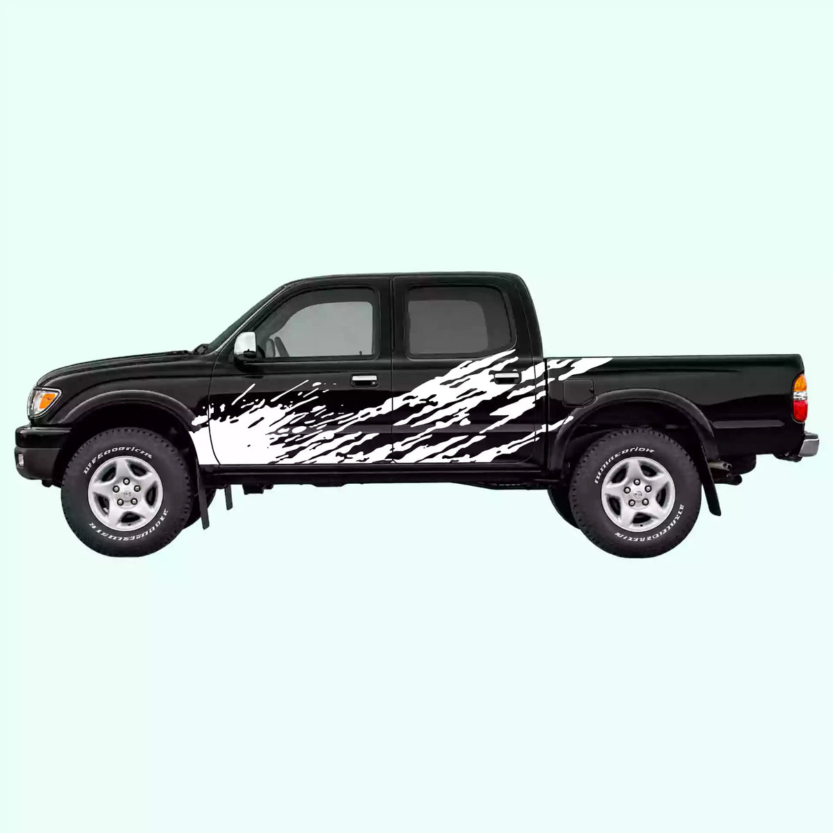 1995-2004 Toyota Tacoma Mud Splash Side Decals Vinyl Graphics Kit White