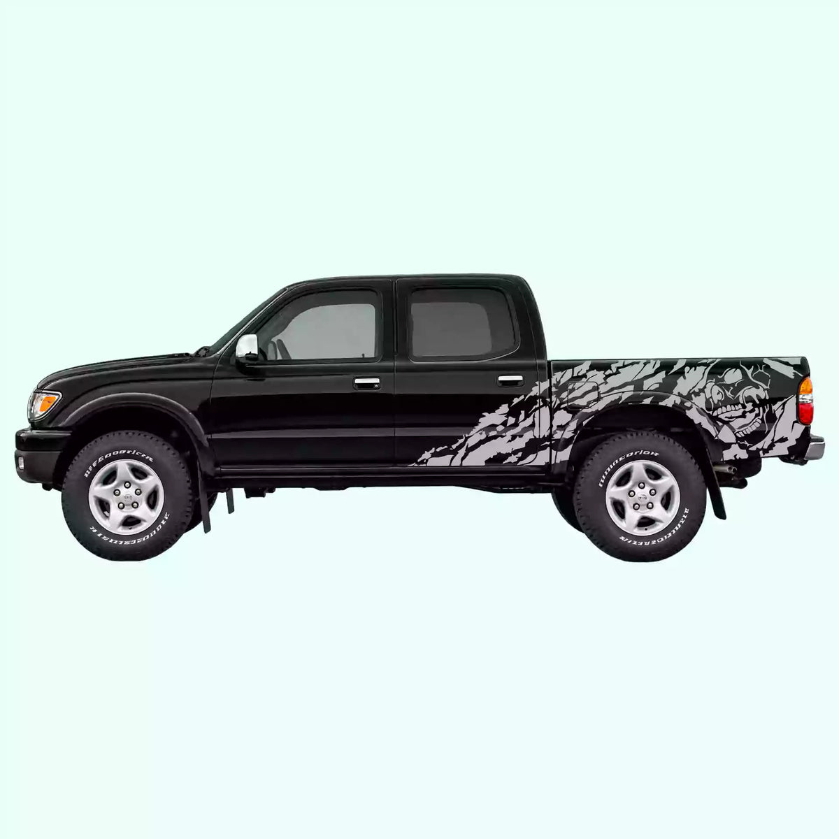 1995-2004 Toyota Tacoma Nightmare Side Decals Vinyl Graphics Kit Gray
