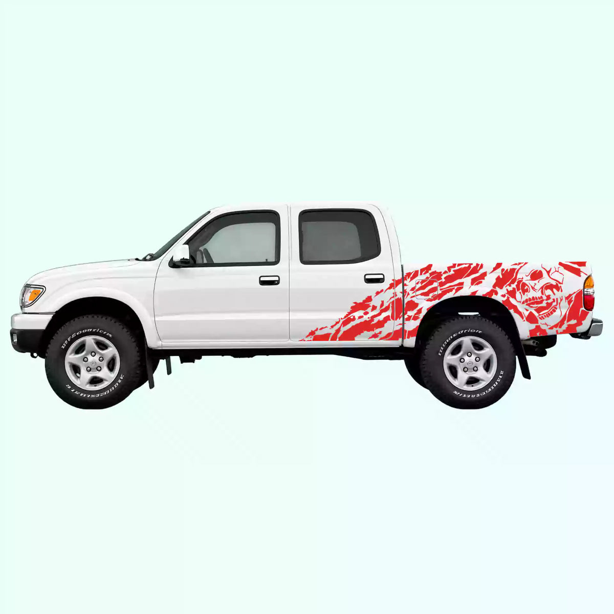 1995-2004 Toyota Tacoma Nightmare Side Decals Vinyl Graphics Kit Red