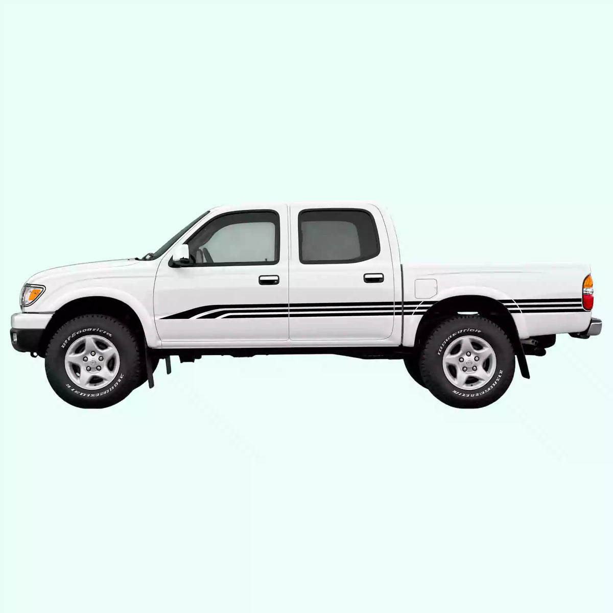 1995-2004 Toyota Tacoma Old School Side Stripes Vinyl Graphics Kit Black