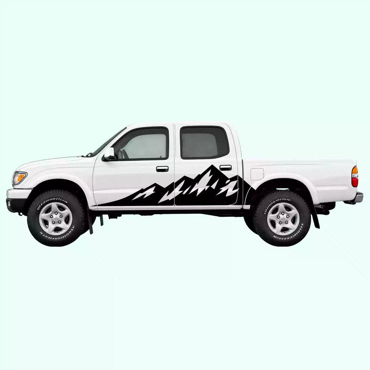 1995-2004 Toyota Tacoma Peak Mountain Side Decals Vinyl Graphics Kit Black