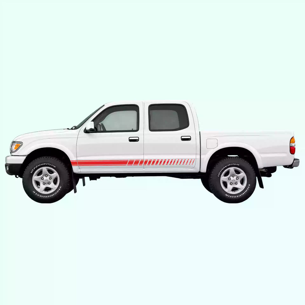 1995-2004 Toyota Tacoma Pin Stripes Rocker Vinyl Graphics Kit Red