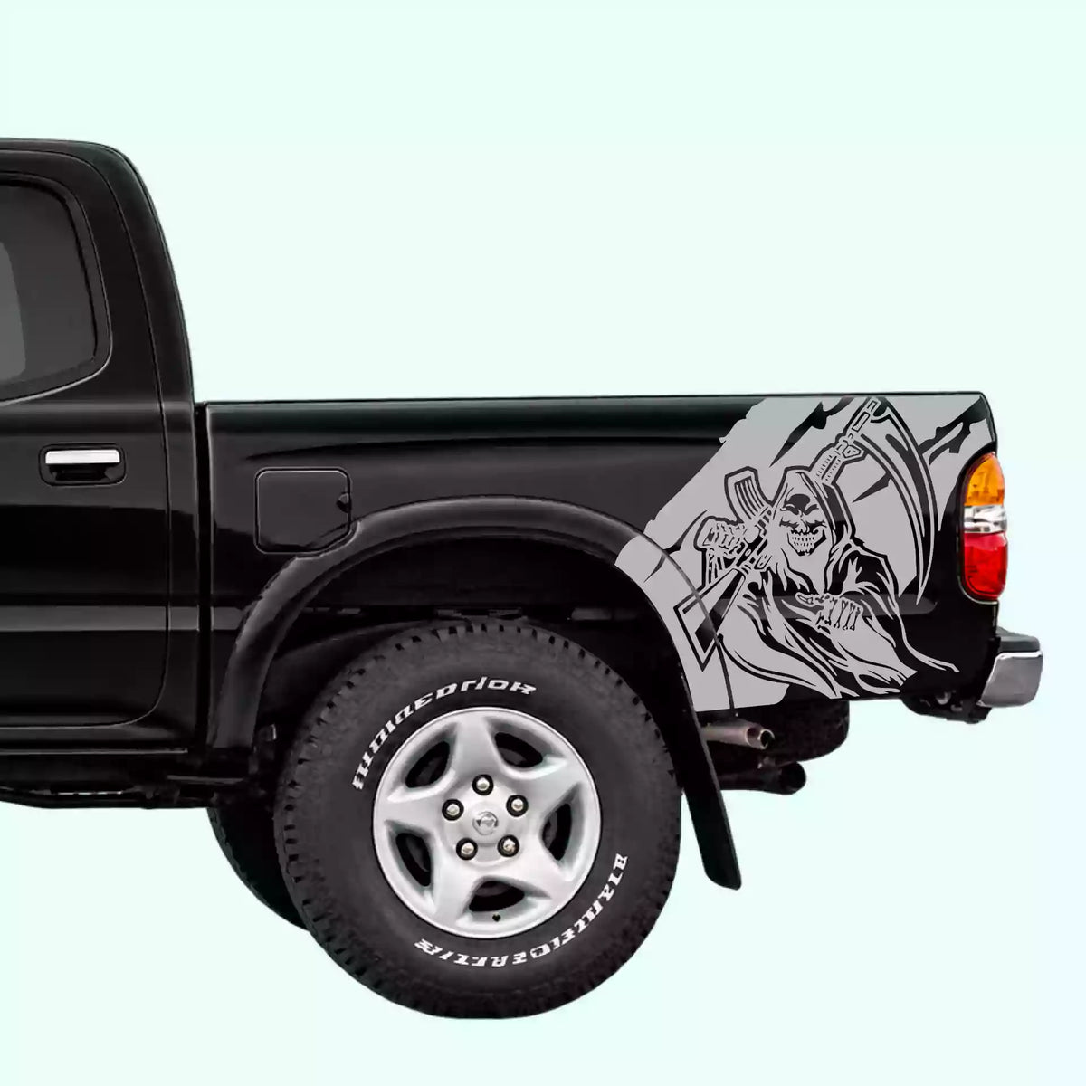 1995-2004 Toyota Tacoma Reaper Bed Decals Vinyl Graphics Kit Gray