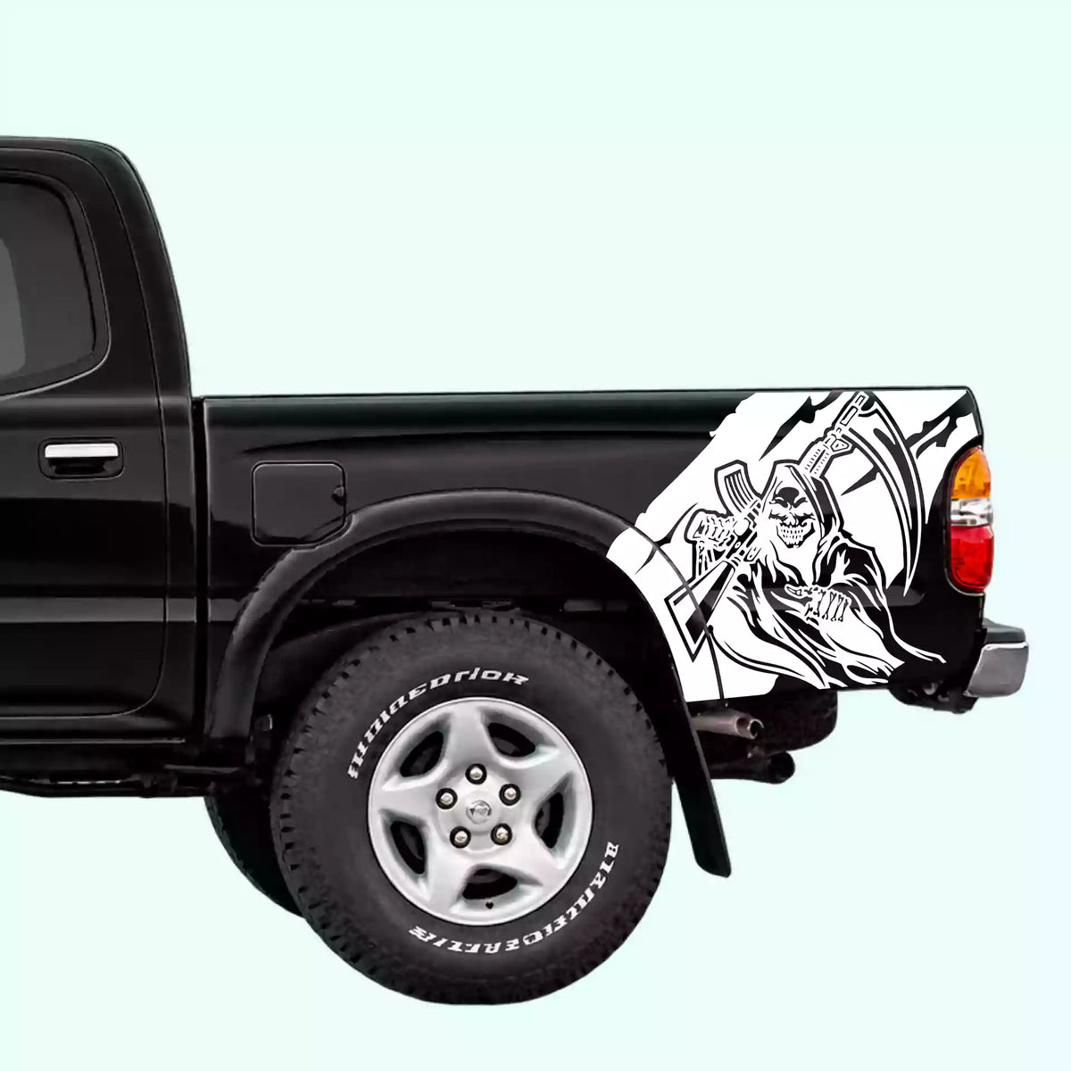 1995-2004 Toyota Tacoma Reaper Bed Decals Vinyl Graphics Kit White