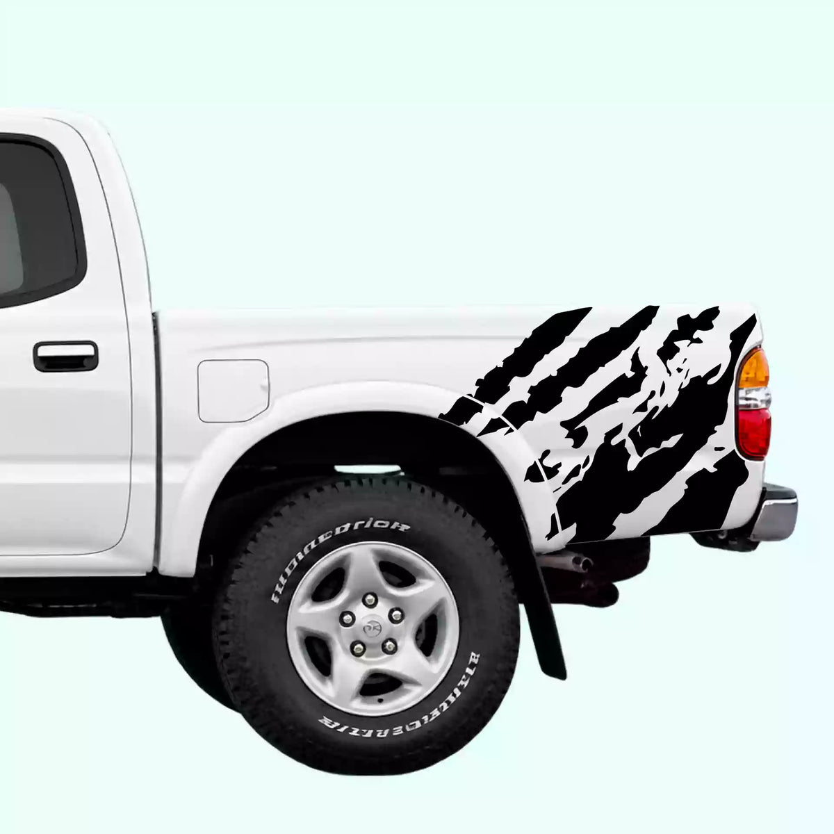 1995-2004 Toyota Tacoma Shred Bed Side Decals Vinyl Graphics Kit Black