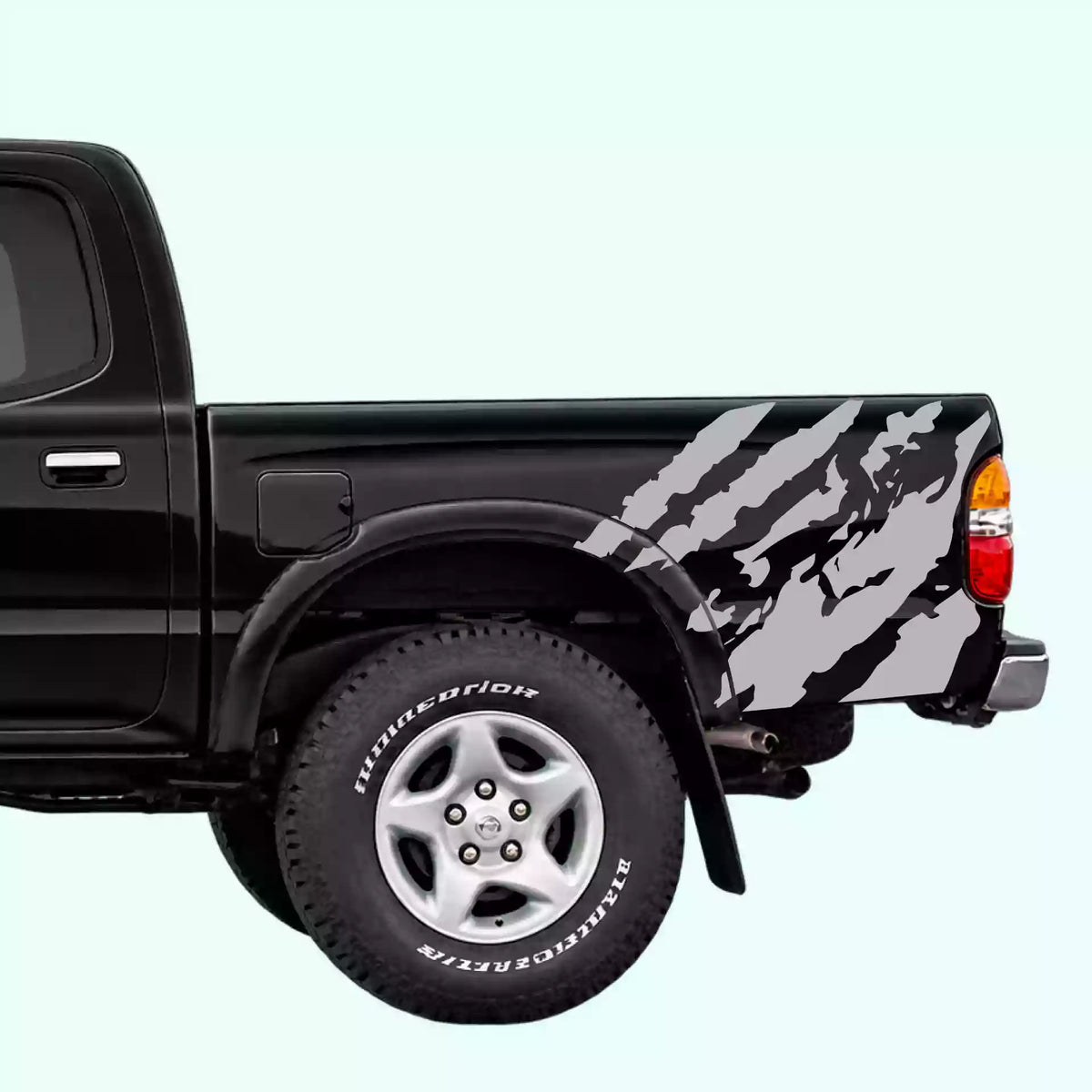 1995-2004 Toyota Tacoma Shred Bed Side Decals Vinyl Graphics Kit Gray