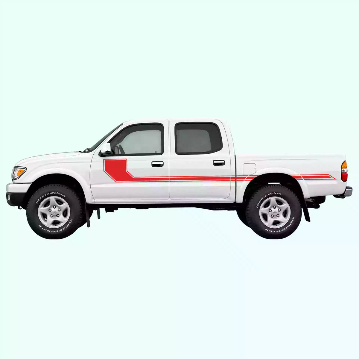 1995-2004 Toyota Tacoma Side Line Stripes Vinyl Graphics Kit Red
