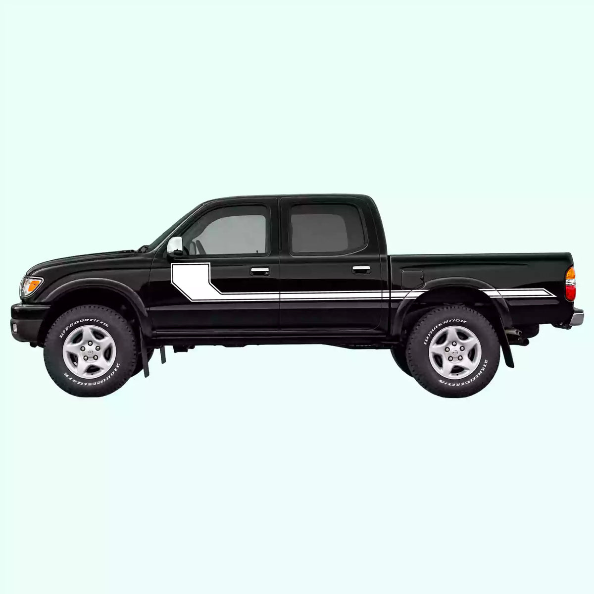 1995-2004 Toyota Tacoma Side Line Stripes Vinyl Graphics Kit White