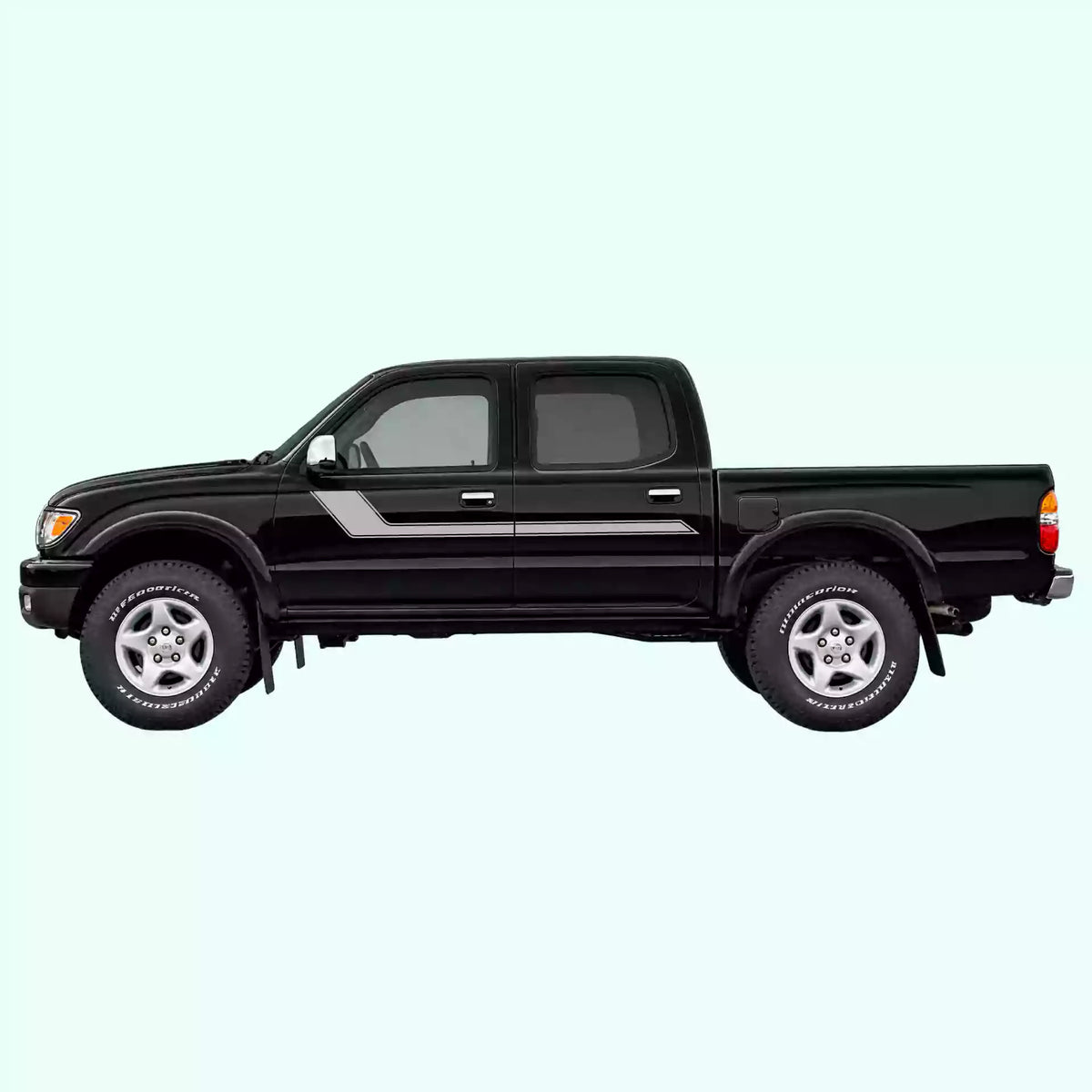 1995-2004 Toyota Tacoma Side Rally Stripes Vinyl Graphics Kit Gray