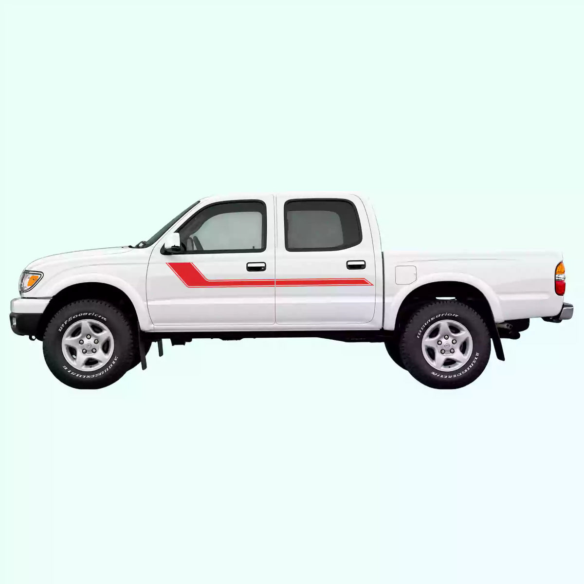 1995-2004 Toyota Tacoma Side Rally Stripes Vinyl Graphics Kit Red