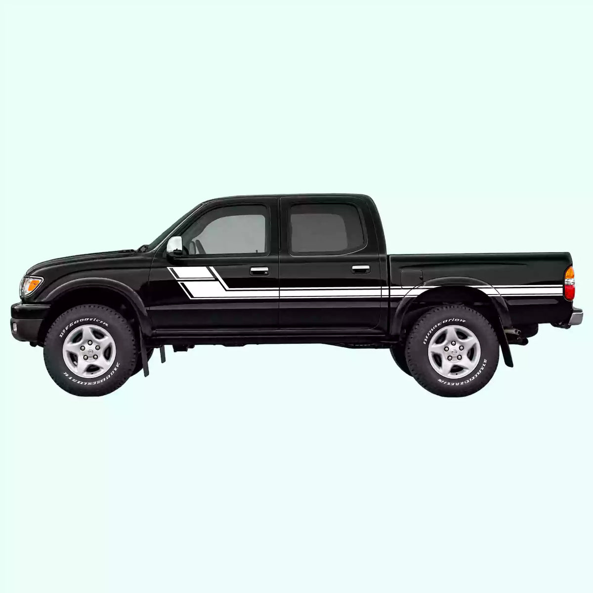 1995-2004 Toyota Tacoma Side Stripes Vinyl Graphics Kit White