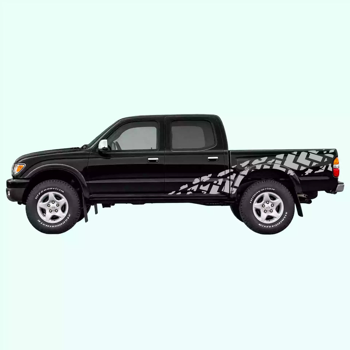1995-2004 Toyota Tacoma Tire Tracks Side Decals Vinyl Graphics Kit Gray
