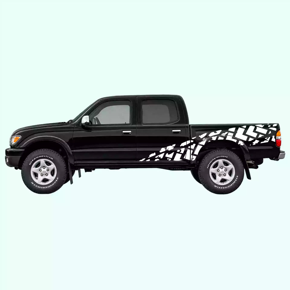 1995-2004 Toyota Tacoma Tire Tracks Side Decals Vinyl Graphics Kit White