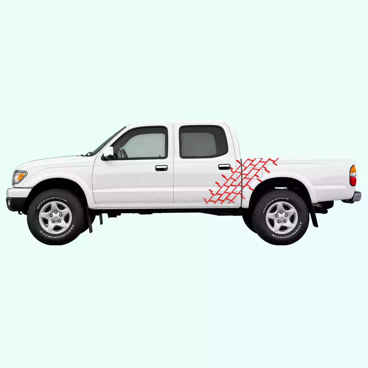 1995-2004 Toyota Tacoma Tire Tread Side Decals Vinyl Graphics Kit Red