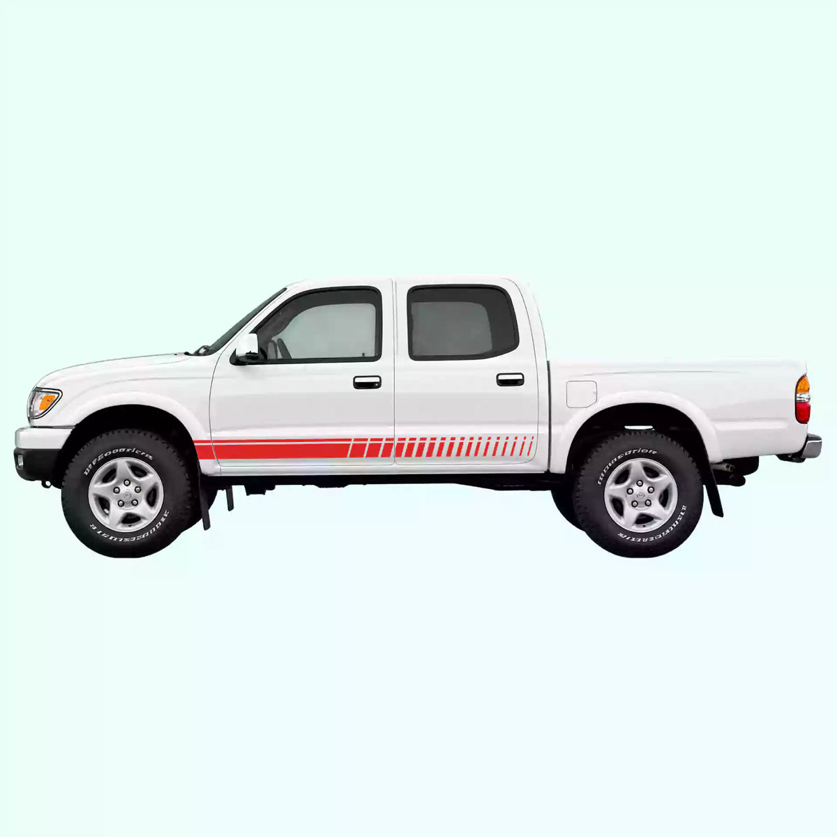 1995-2004 Toyota Tacoma Top Pin Stripe Rocker Vinyl Graphics Kit Red