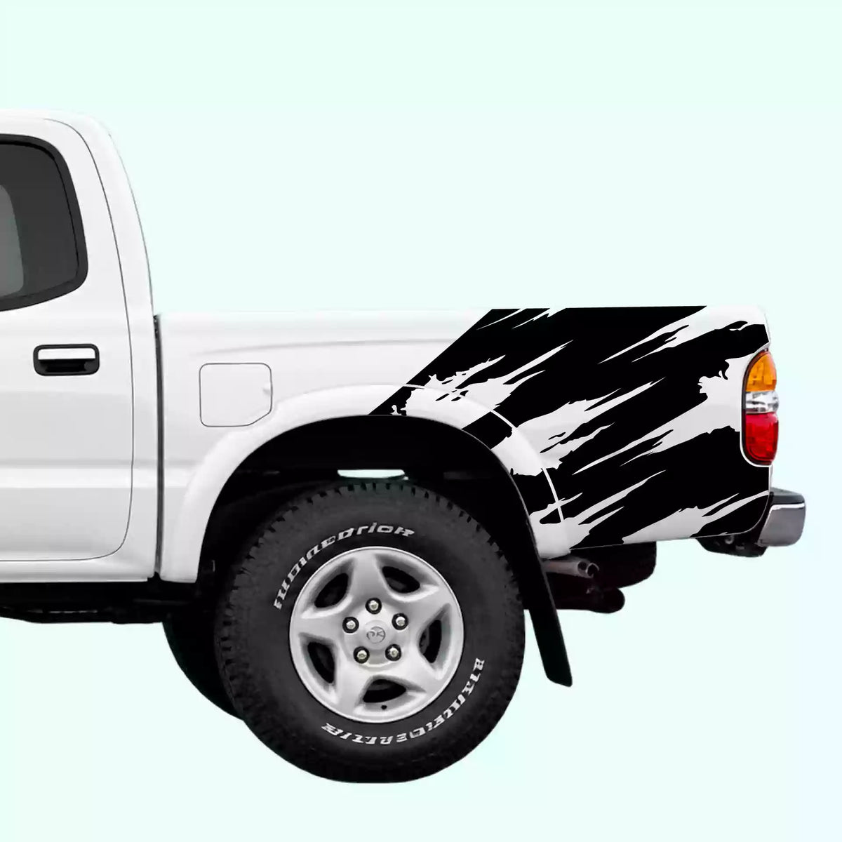 1995-2004 Toyota Tacoma Torn Bed Decals Vinyl Graphics Kit Black