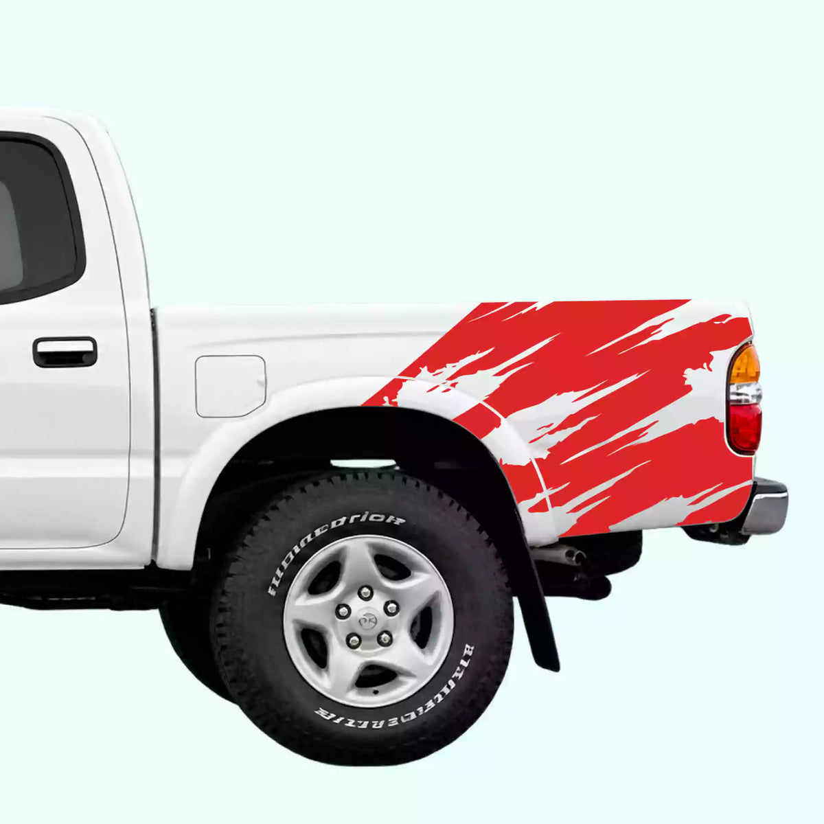 1995-2004 Toyota Tacoma Torn Bed Decals Vinyl Graphics Kit Red