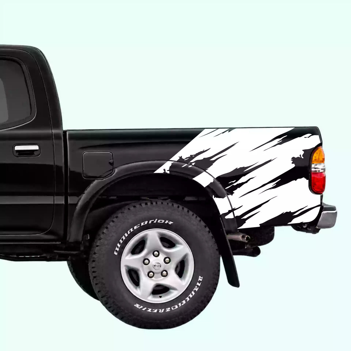 1995-2004 Toyota Tacoma Torn Bed Decals Vinyl Graphics Kit White