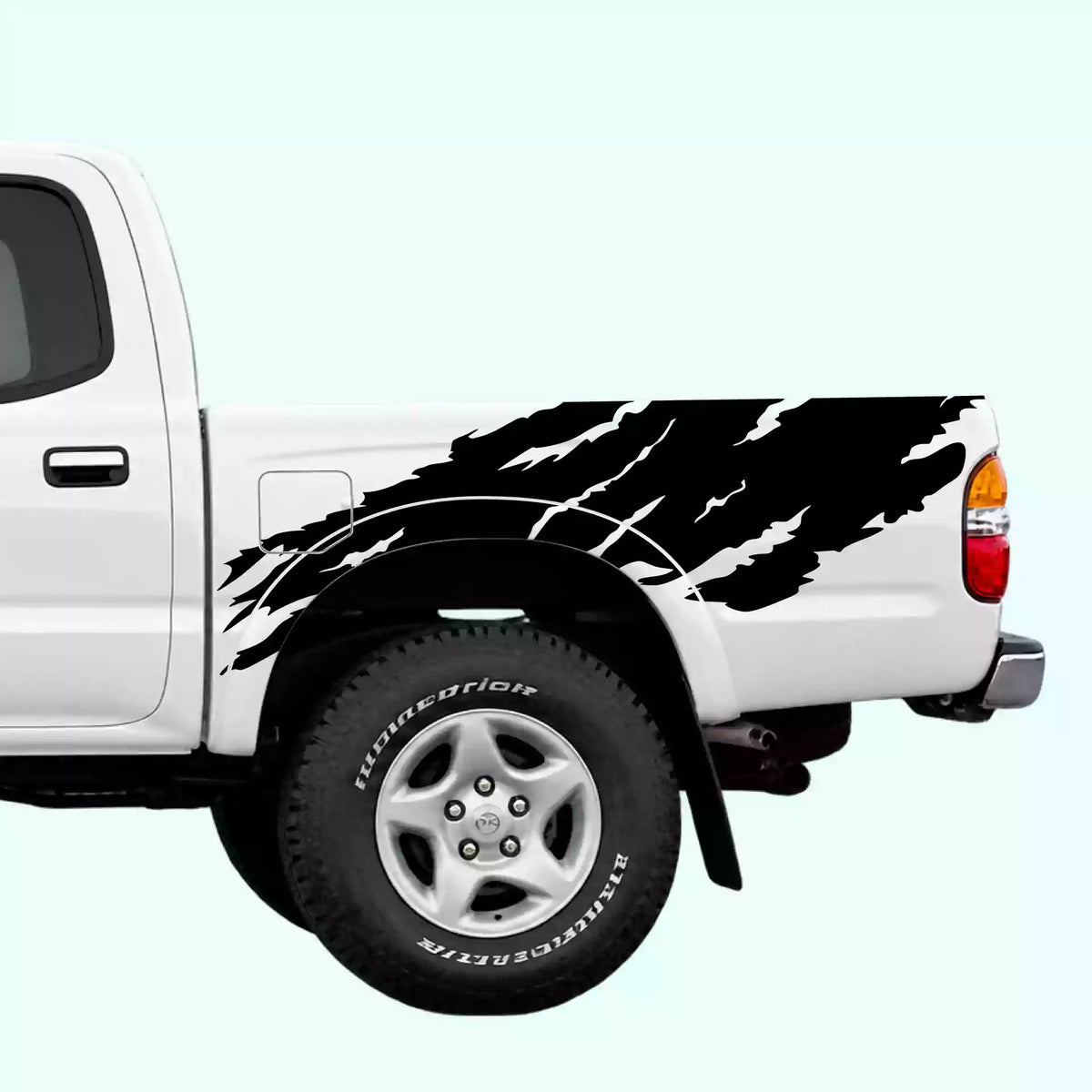 1995-2004 Toyota Tacoma Torn Off Road Bed Decals Vinyl Graphics Kit Black