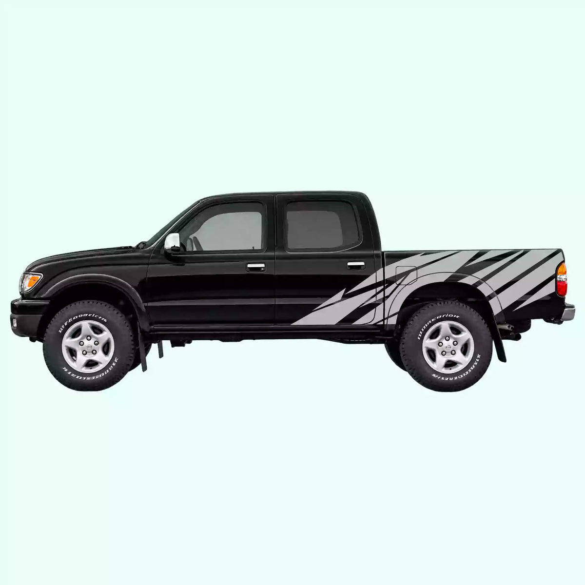 1995-2004 Toyota Tacoma Warlord Side Decals Vinyl Graphics Kit Gray