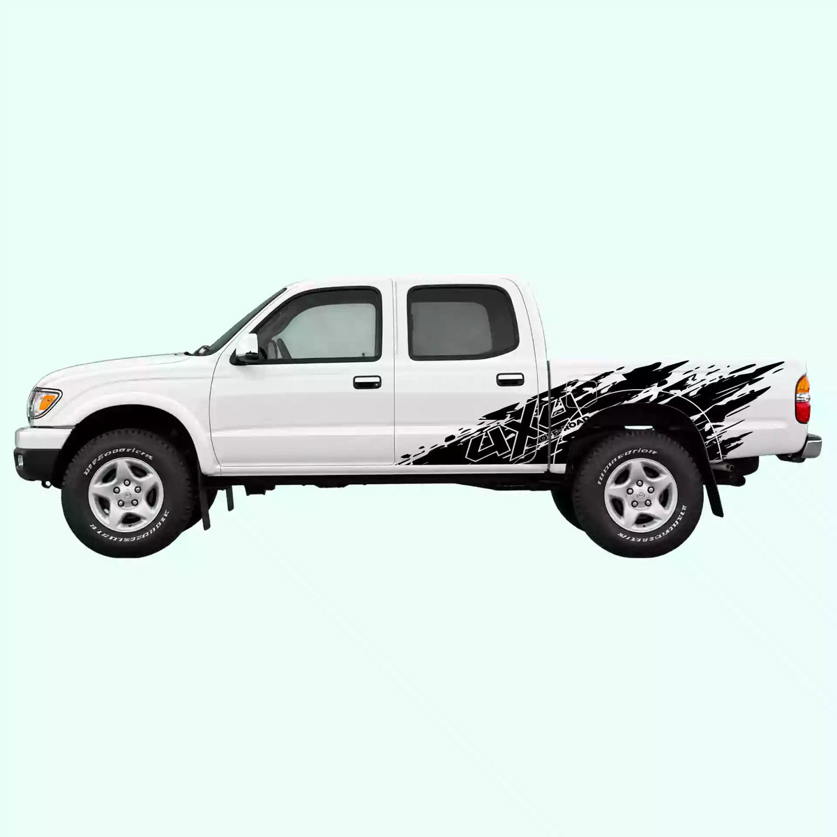 1995-2004 Toyota Tacoma 4x4 Mud Splash Side Decals Vinyl Graphics Kit Black