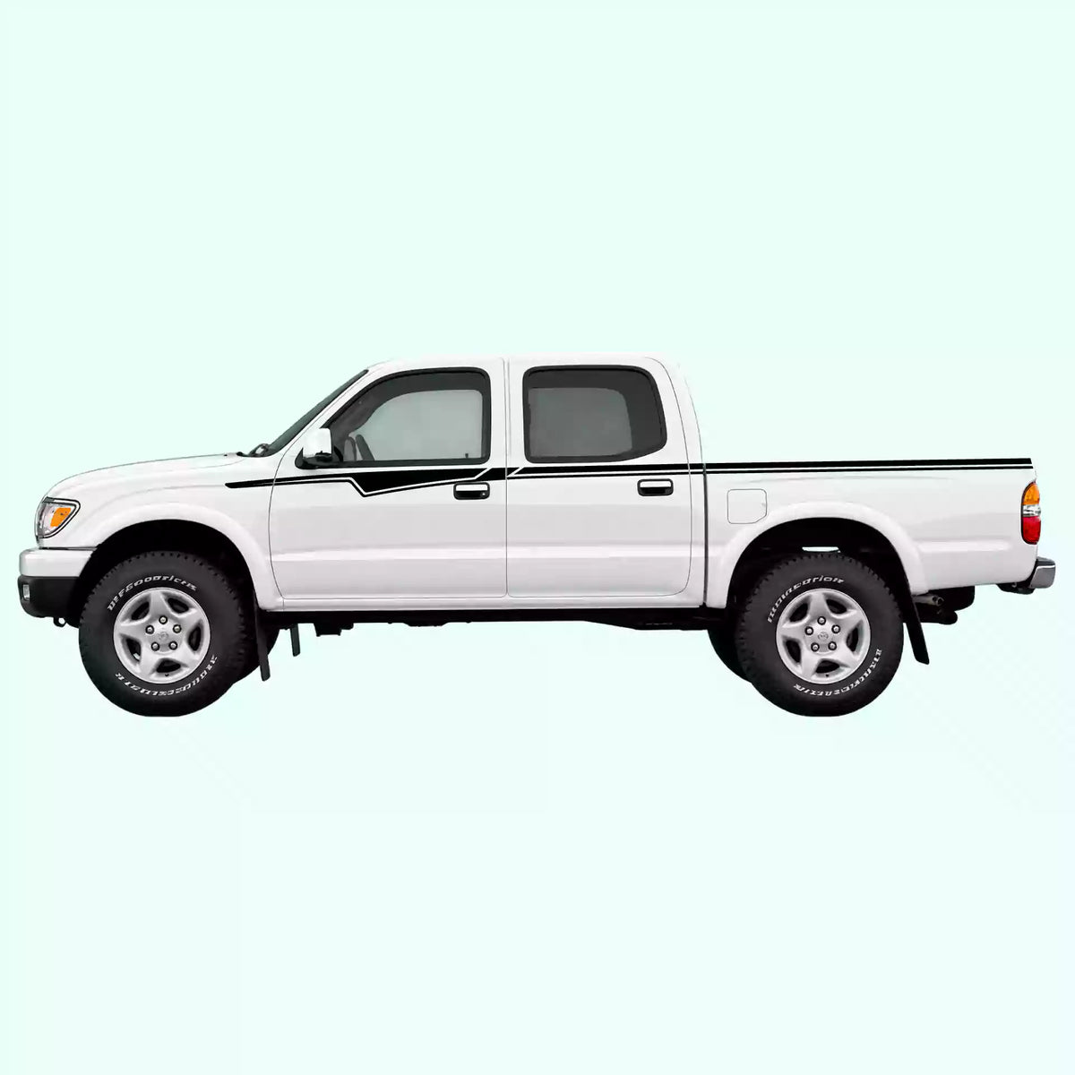 1995-2004 Toyota Tacoma American Belt Line Side Decals Vinyl Graphics Kit Black