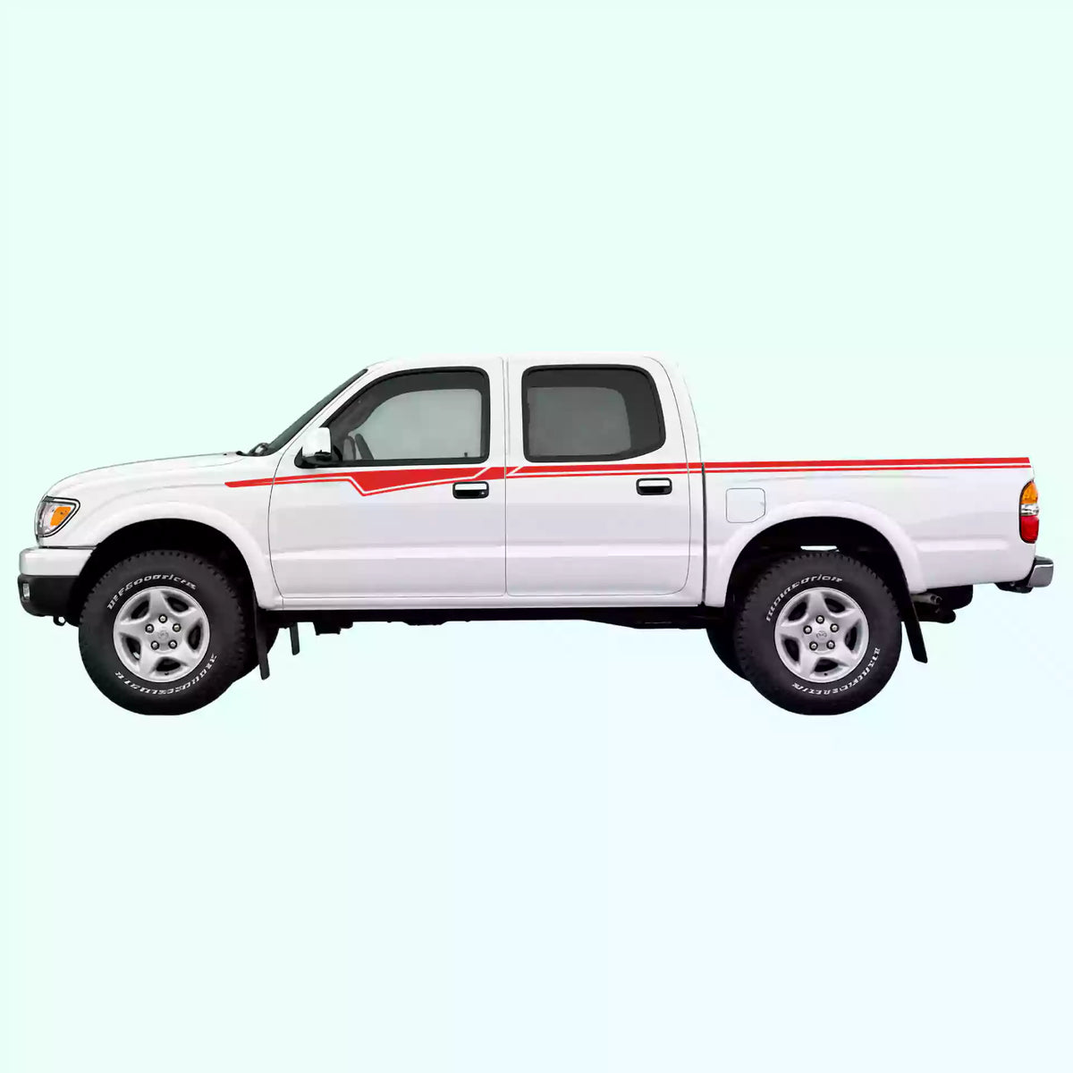 1995-2004 Toyota Tacoma American Belt Line Side Decals Vinyl Graphics Kit Red