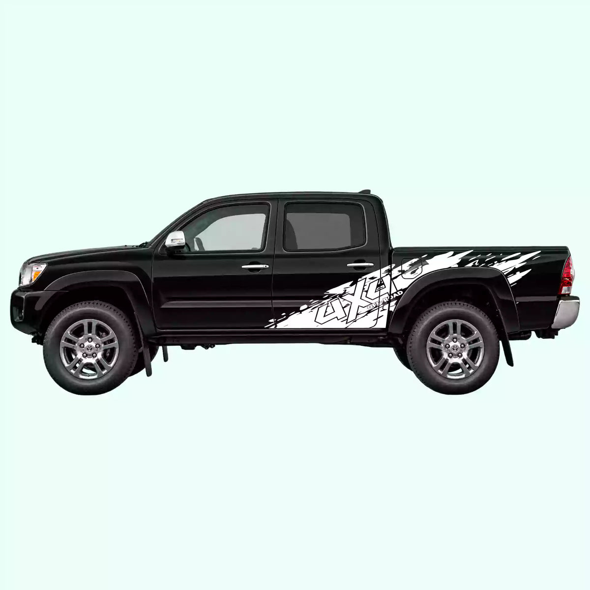 2005-2015 Toyota Tacoma 4x4 Mud Splash Side Decals Vinyl Graphics Kit White