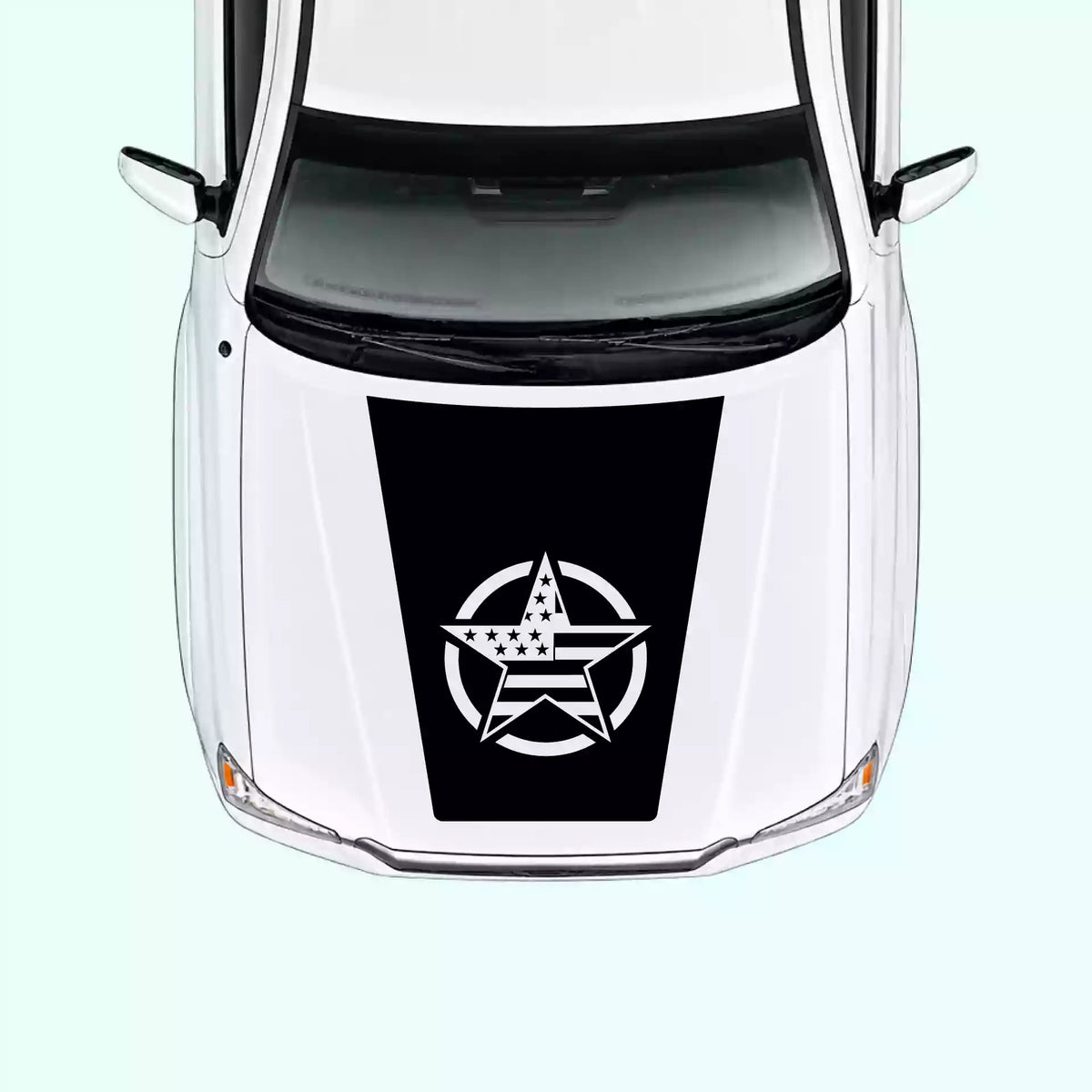 2005-2015 Toyota Tacoma Army Star Hood Decal Vinyl Graphics Kit Black