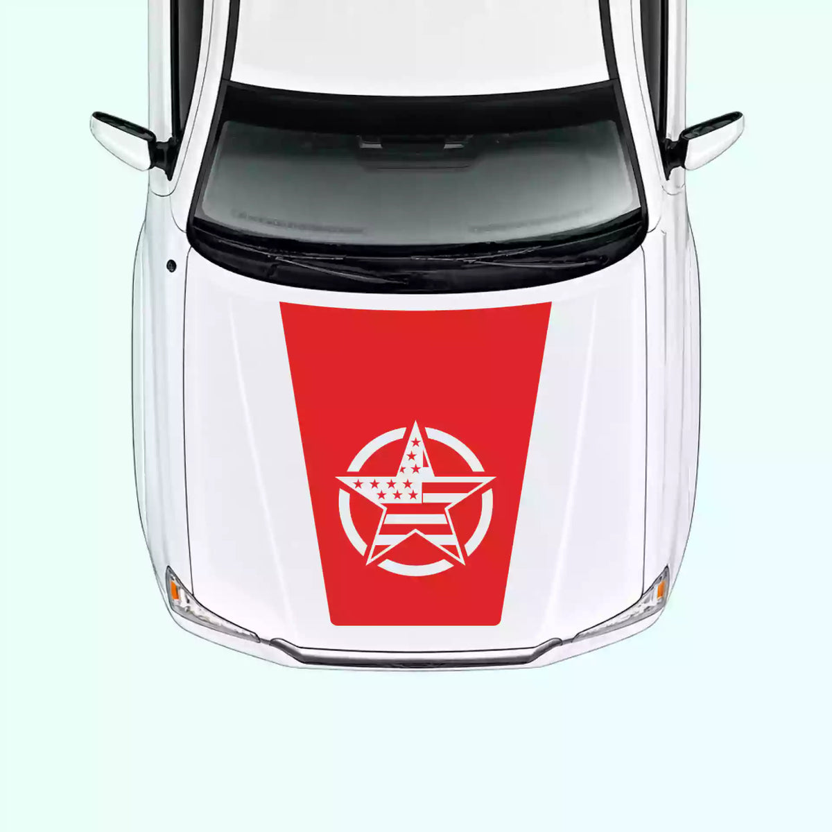 2005-2015 Toyota Tacoma Army Star Hood Decal Vinyl Graphics Kit Red
