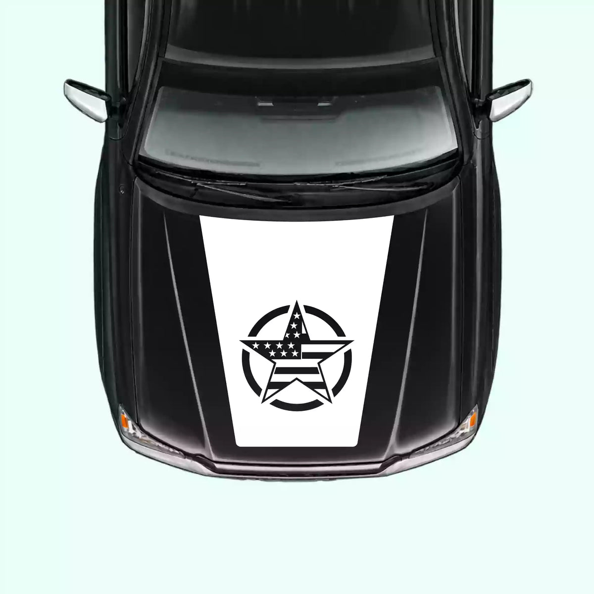 2005-2015 Toyota Tacoma Army Star Hood Decal Vinyl Graphics Kit White