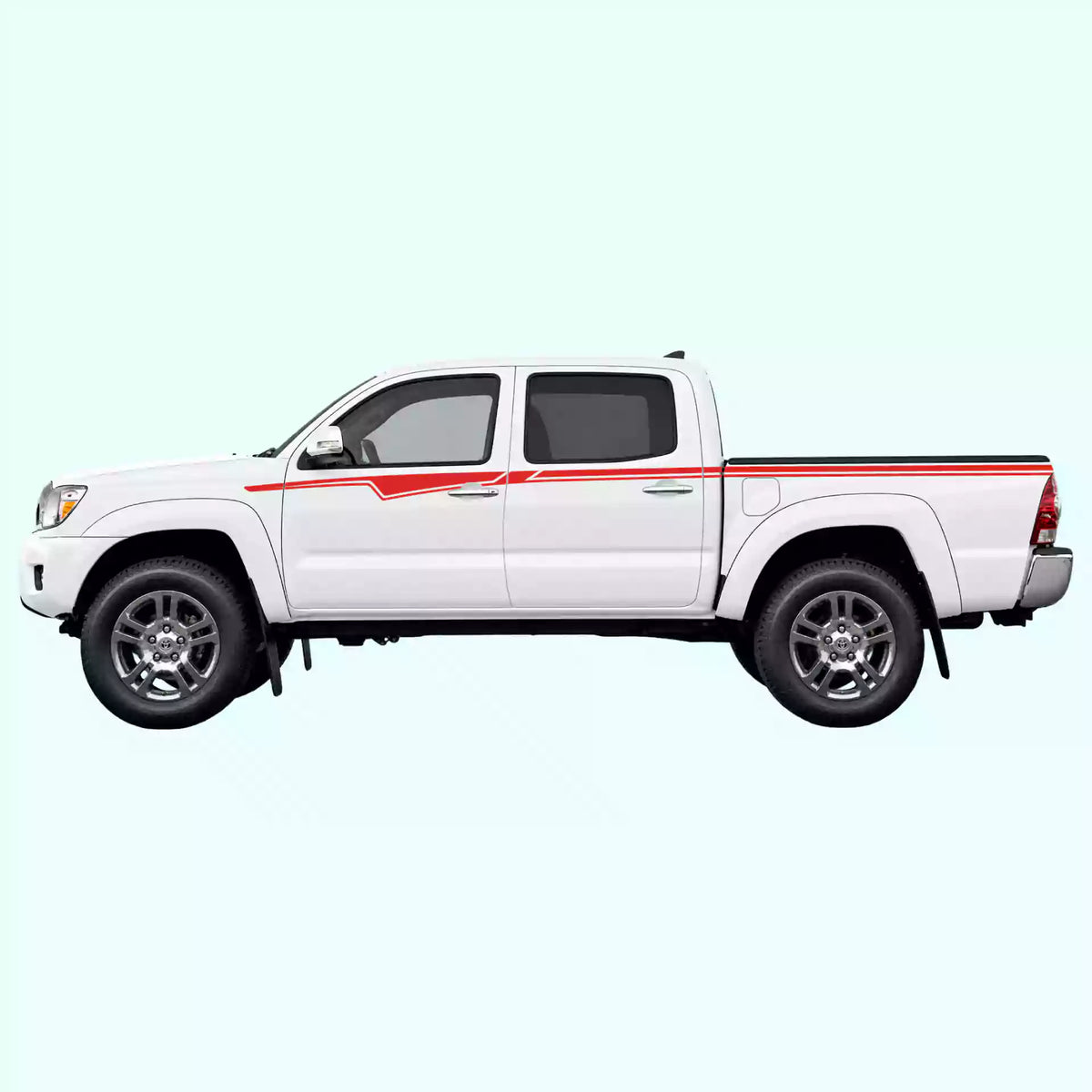 2005-2015 Toyota Tacoma Belt Line Side Decals Vinyl Graphics Kit Red