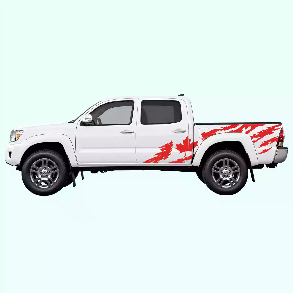 2005-2015 Toyota Tacoma Canada Flag Side Decals Vinyl Graphics Kit Red